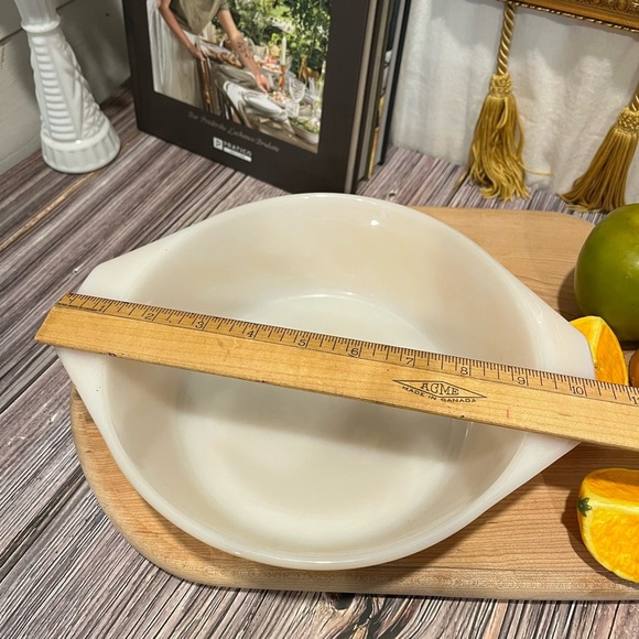 FIRE-KING ANCHOR HOCKING Swirl Mixing Bowl - Orange White - Vintage - Picture 5 of 7